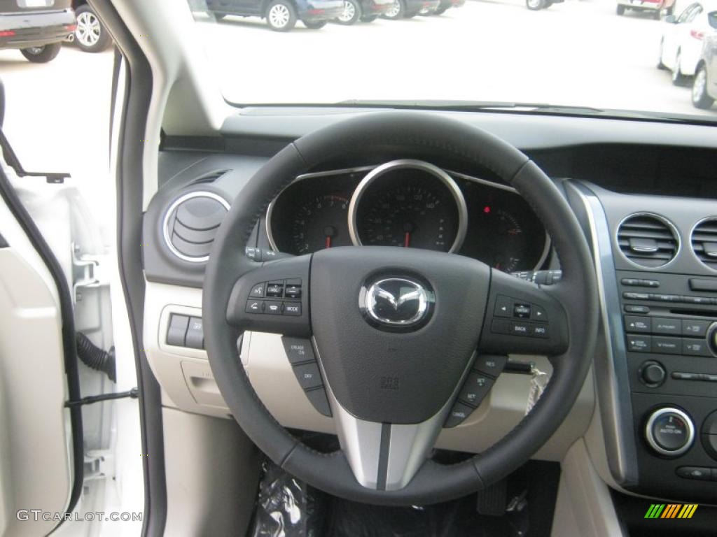 2011 Mazda CX-7 i Sport Sand Steering Wheel Photo #41899520
