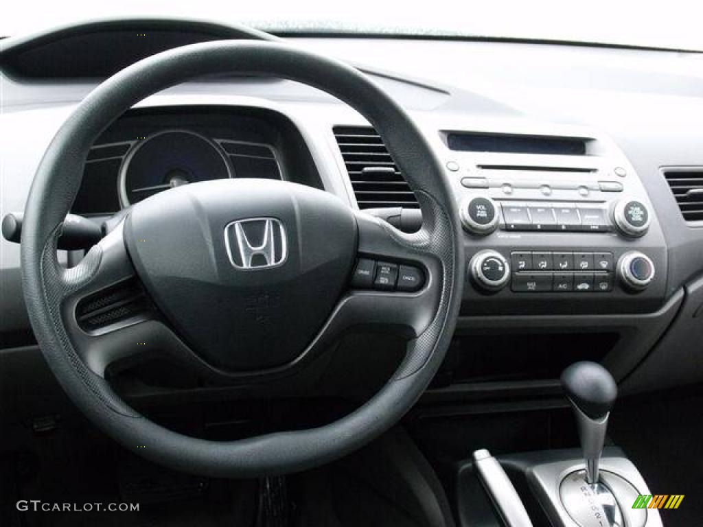 2008 Honda Civic LX Sedan Black Steering Wheel Photo #41899744