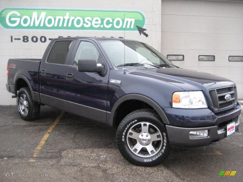 2005 F150 XLT SuperCrew 4x4 - True Blue Metallic / Black photo #2