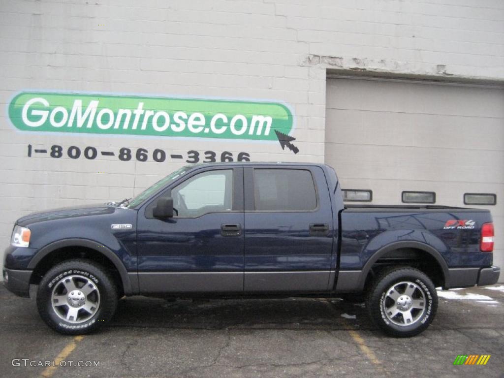 2005 F150 XLT SuperCrew 4x4 - True Blue Metallic / Black photo #3