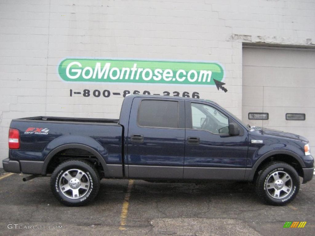 2005 F150 XLT SuperCrew 4x4 - True Blue Metallic / Black photo #4