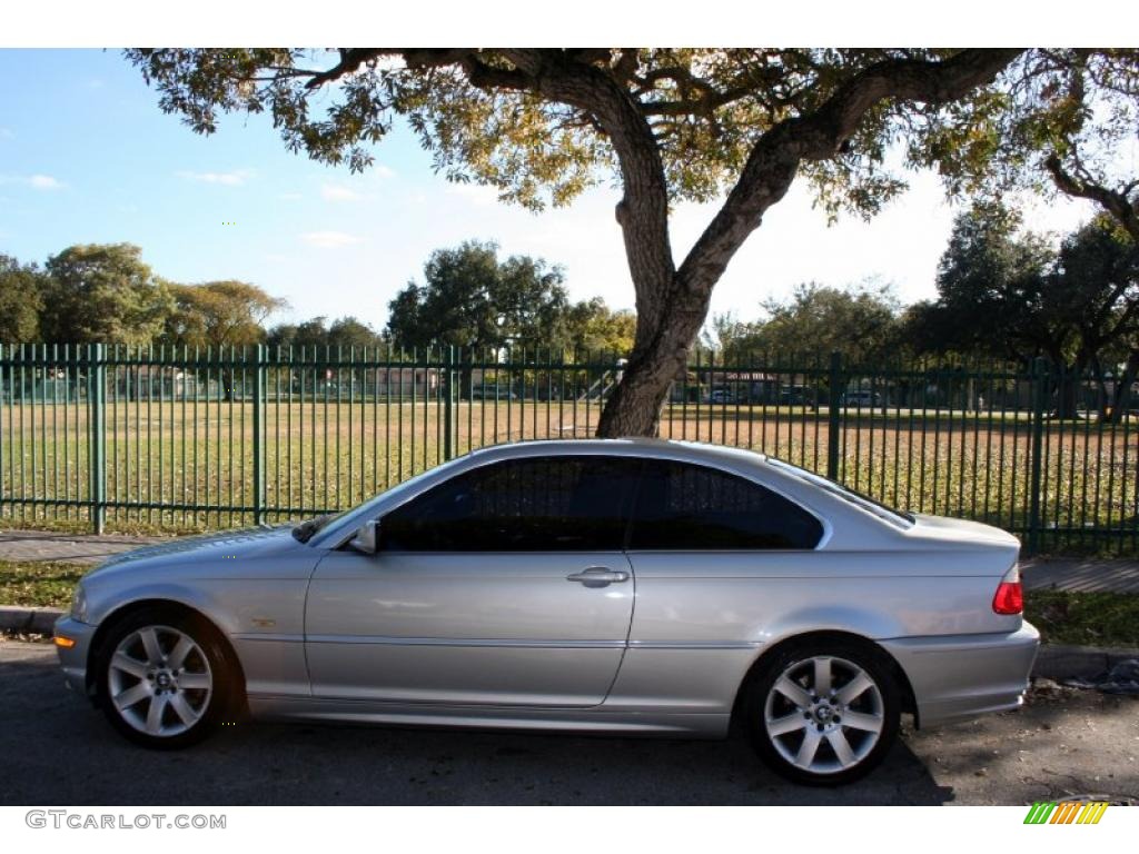 2002 3 Series 325i Coupe - Titanium Silver Metallic / Black photo #3