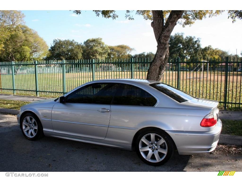 2002 3 Series 325i Coupe - Titanium Silver Metallic / Black photo #4