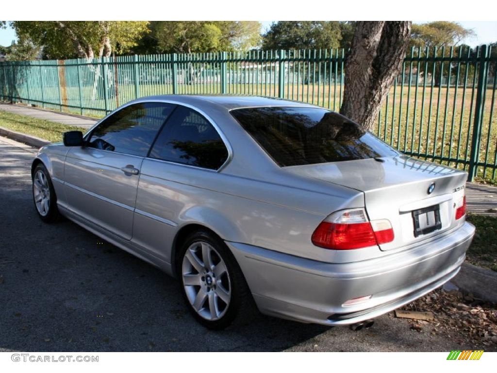 2002 3 Series 325i Coupe - Titanium Silver Metallic / Black photo #6