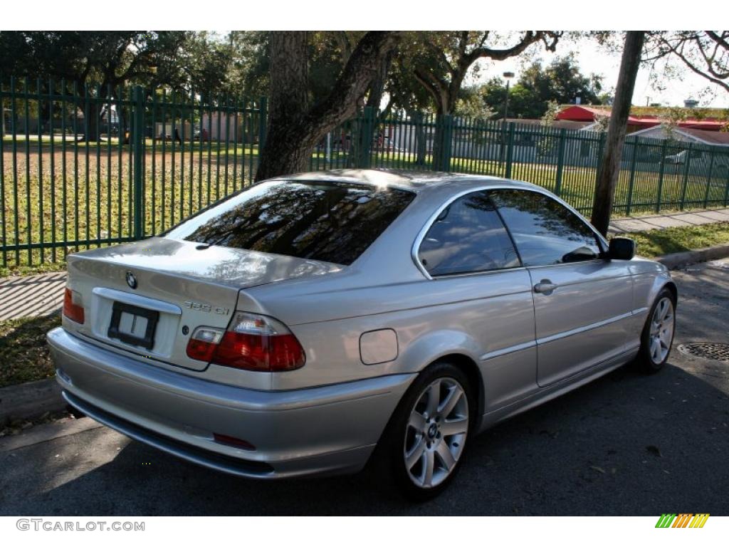 2002 3 Series 325i Coupe - Titanium Silver Metallic / Black photo #7