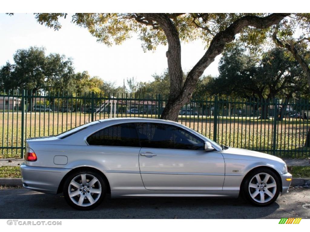 2002 3 Series 325i Coupe - Titanium Silver Metallic / Black photo #8