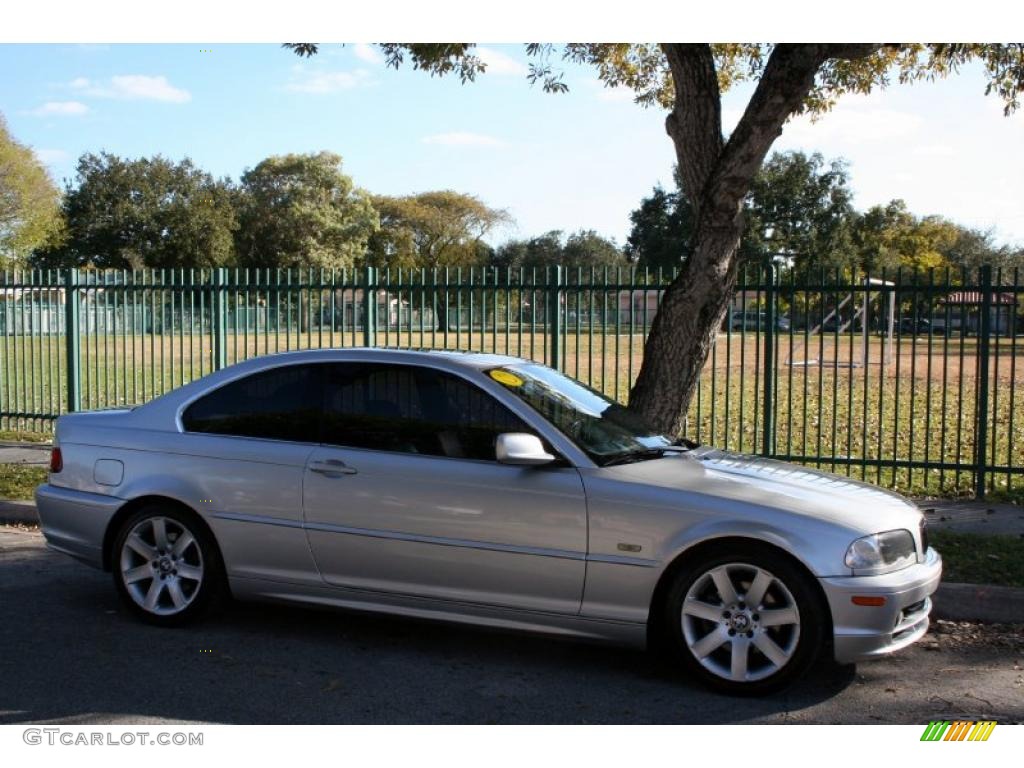 2002 3 Series 325i Coupe - Titanium Silver Metallic / Black photo #9