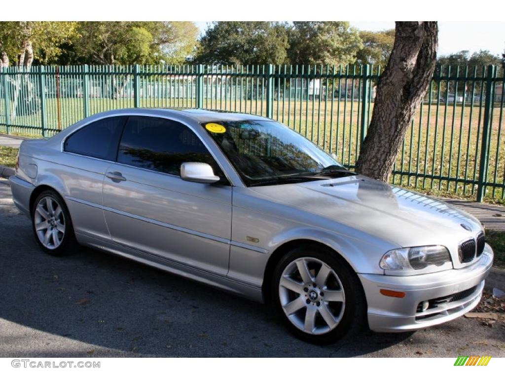 2002 3 Series 325i Coupe - Titanium Silver Metallic / Black photo #10