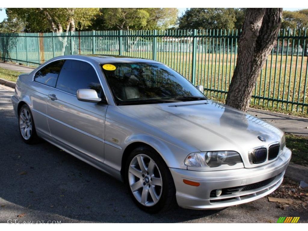 2002 3 Series 325i Coupe - Titanium Silver Metallic / Black photo #11