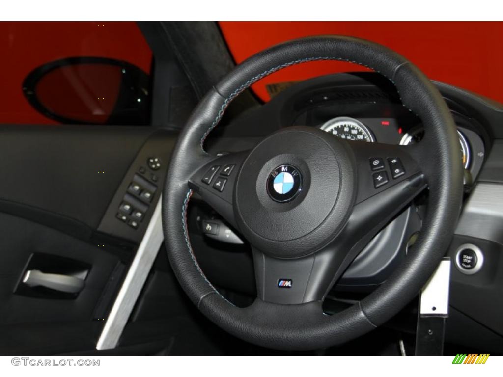 2007 BMW M5 Sedan Black Steering Wheel Photo #41908472