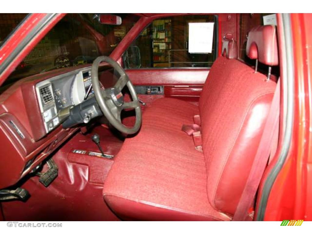 Red Interior 1994 Chevrolet C/K 3500 Regular Cab 4x4 Stake Truck Photo #41908616