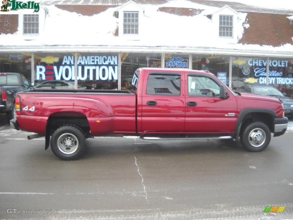 2006 Silverado 3500 LT Crew Cab 4x4 Dually - Sport Red Metallic / Medium Gray photo #2