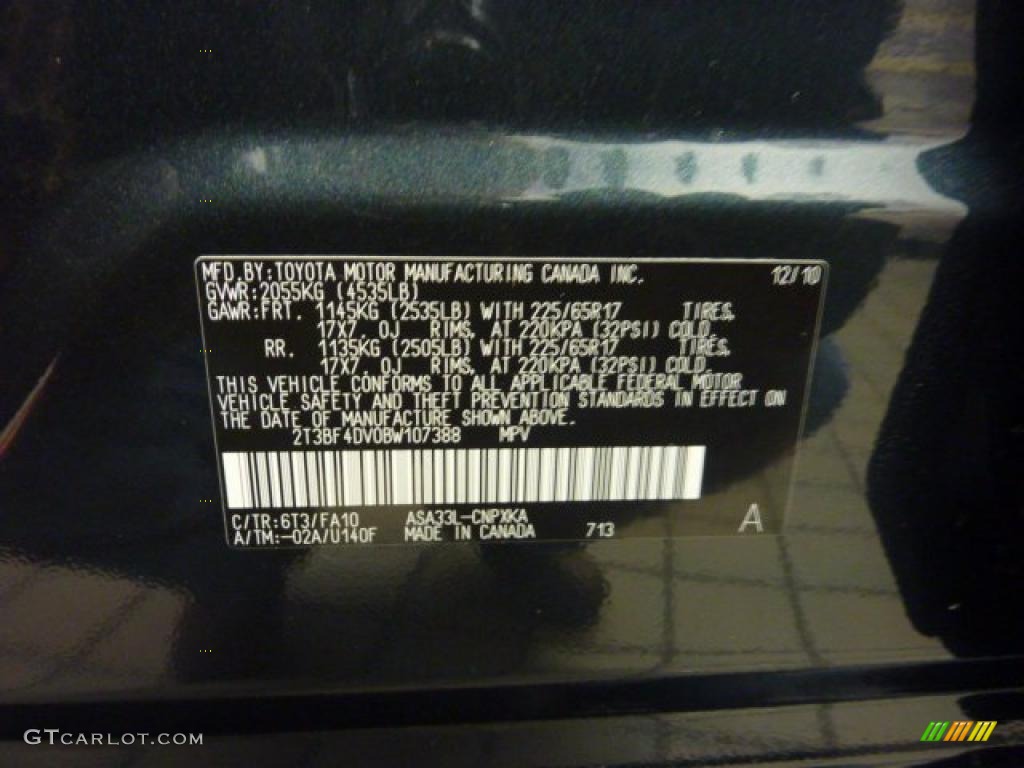 2011 RAV4 Color Code 6T3 for Black Forest Metallic Photo #41914309