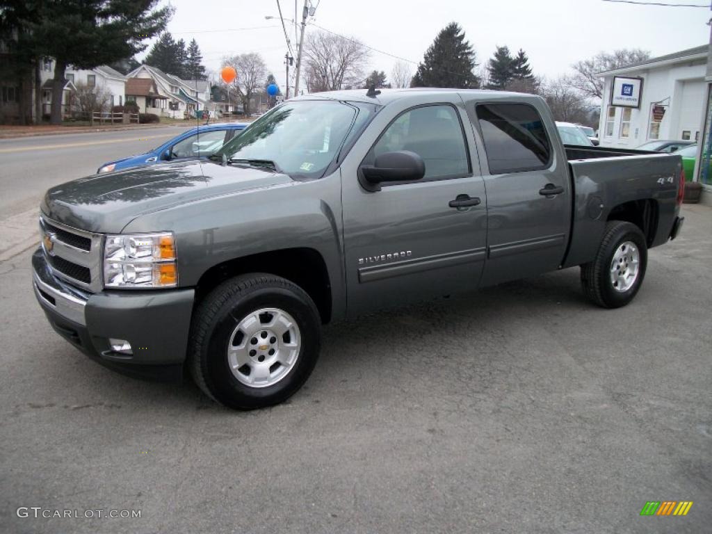 2011 Silverado 1500 LT Crew Cab 4x4 - Steel Green Metallic / Ebony photo #1