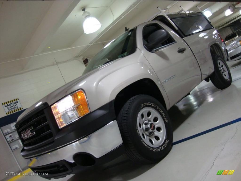 2008 Sierra 1500 Regular Cab 4x4 - Silver Birch Metallic / Dark Titanium photo #1