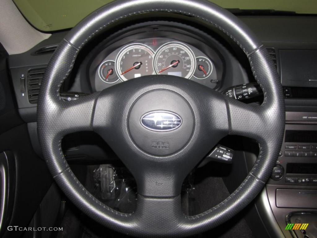 2005 Subaru Outback 2.5i Limited Wagon Off Black Steering Wheel Photo #41922922