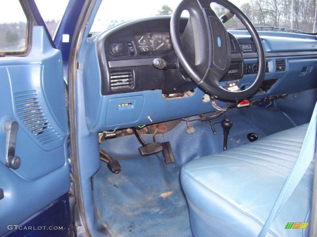 Blue Interior 1994 Ford F350 XL Regular Cab 4x4 Chassis Photo #41925283