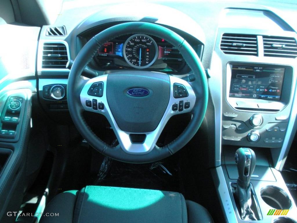 2011 Ford Explorer XLT Charcoal Black Steering Wheel Photo #41936130