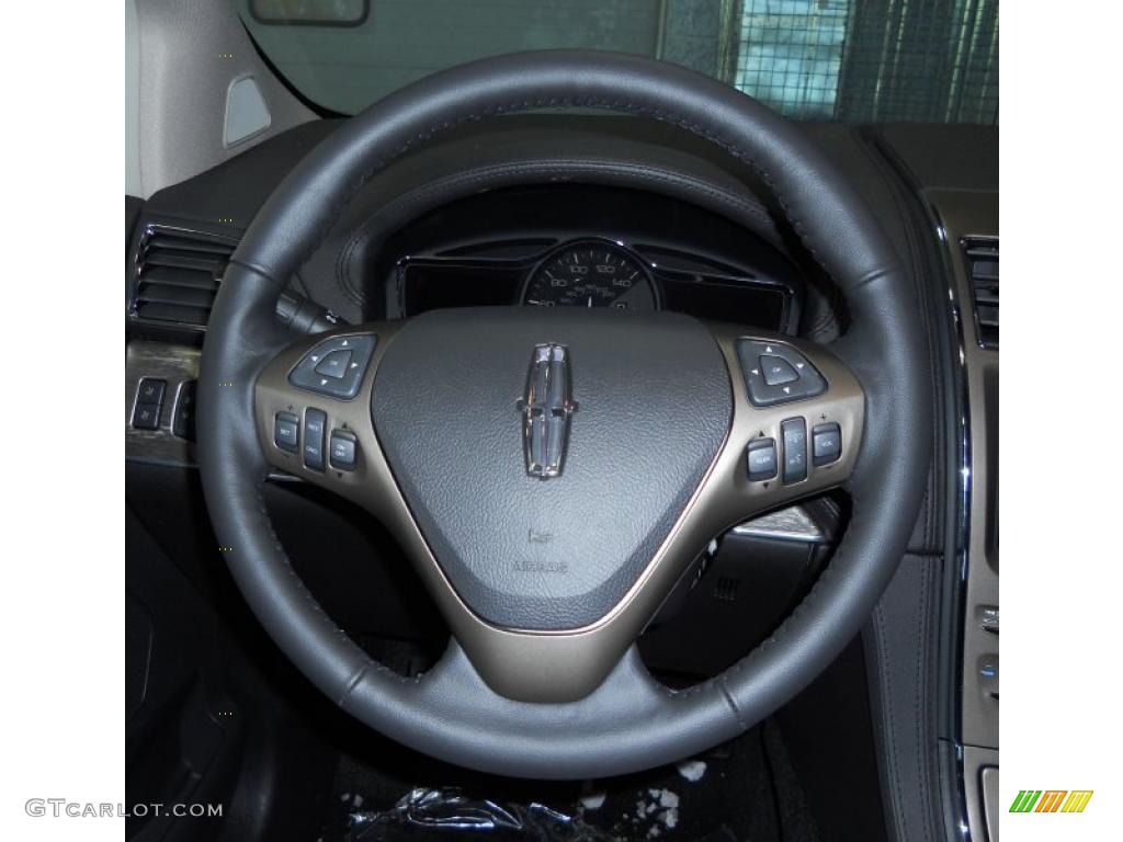 2011 Lincoln MKX AWD Charcoal Black Steering Wheel Photo #41937886