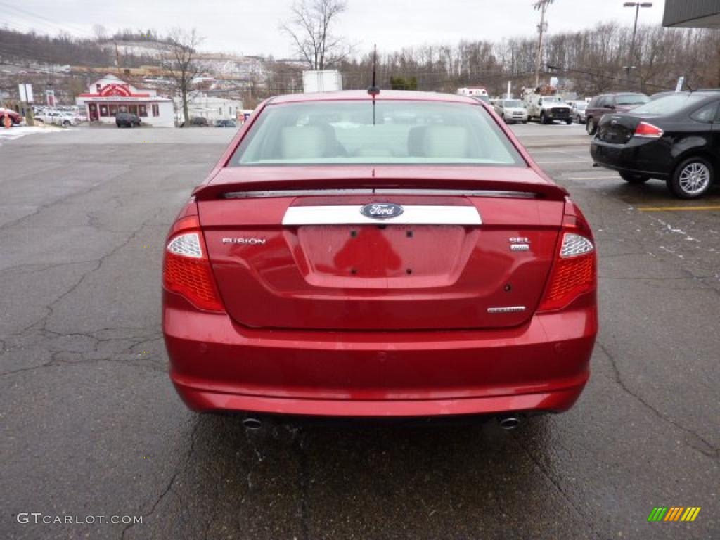 2011 Fusion SEL V6 AWD - Red Candy Metallic / Medium Light Stone photo #3