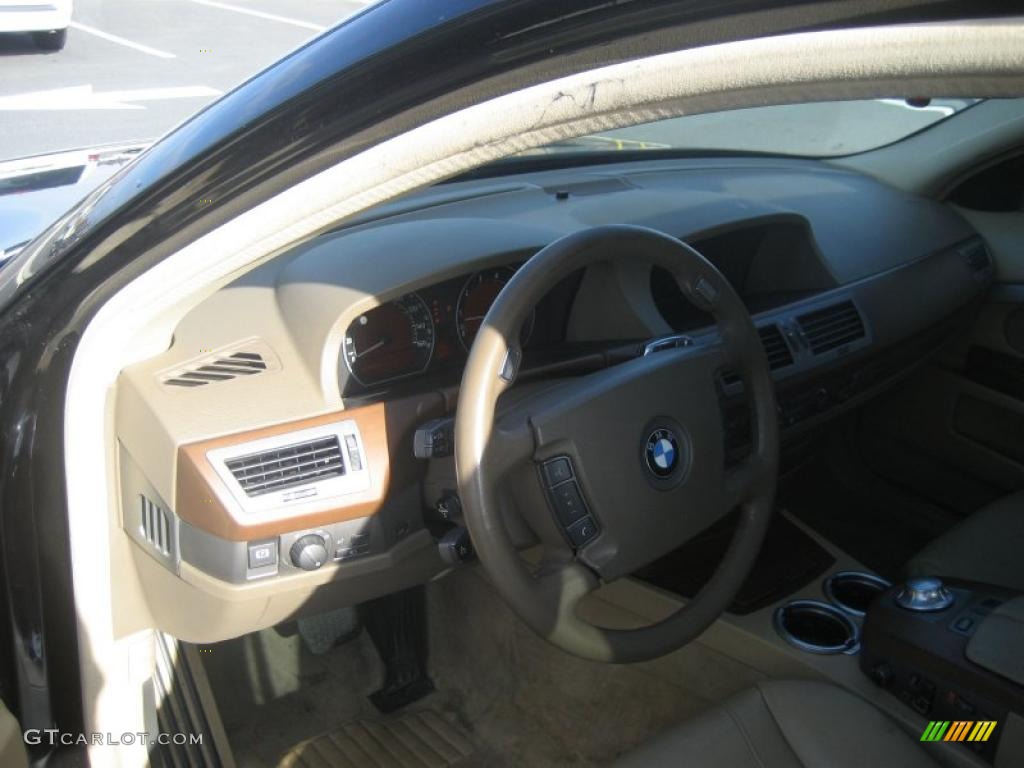 2002 7 Series 745i Sedan - Jet Black / Beige III photo #24