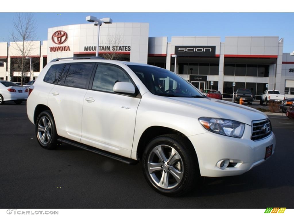 2009 Highlander Sport 4WD - Blizzard White Pearl / Sand Beige photo #1