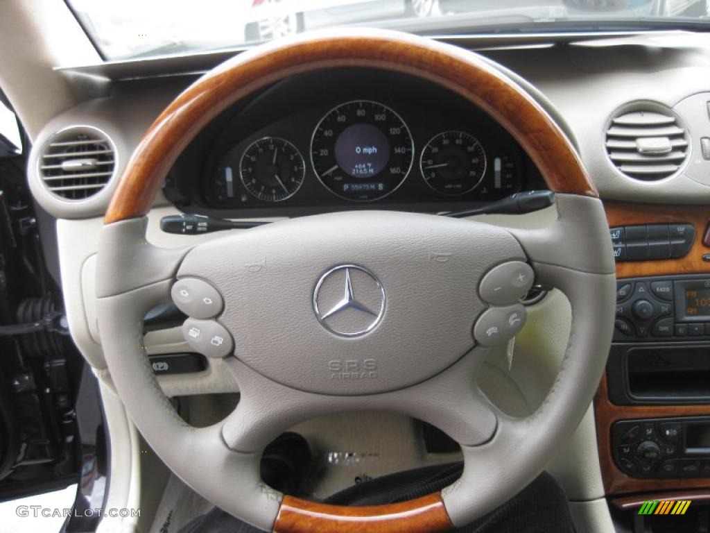 2004 Mercedes-Benz CLK 500 Cabriolet Stone Steering Wheel Photo #41949088