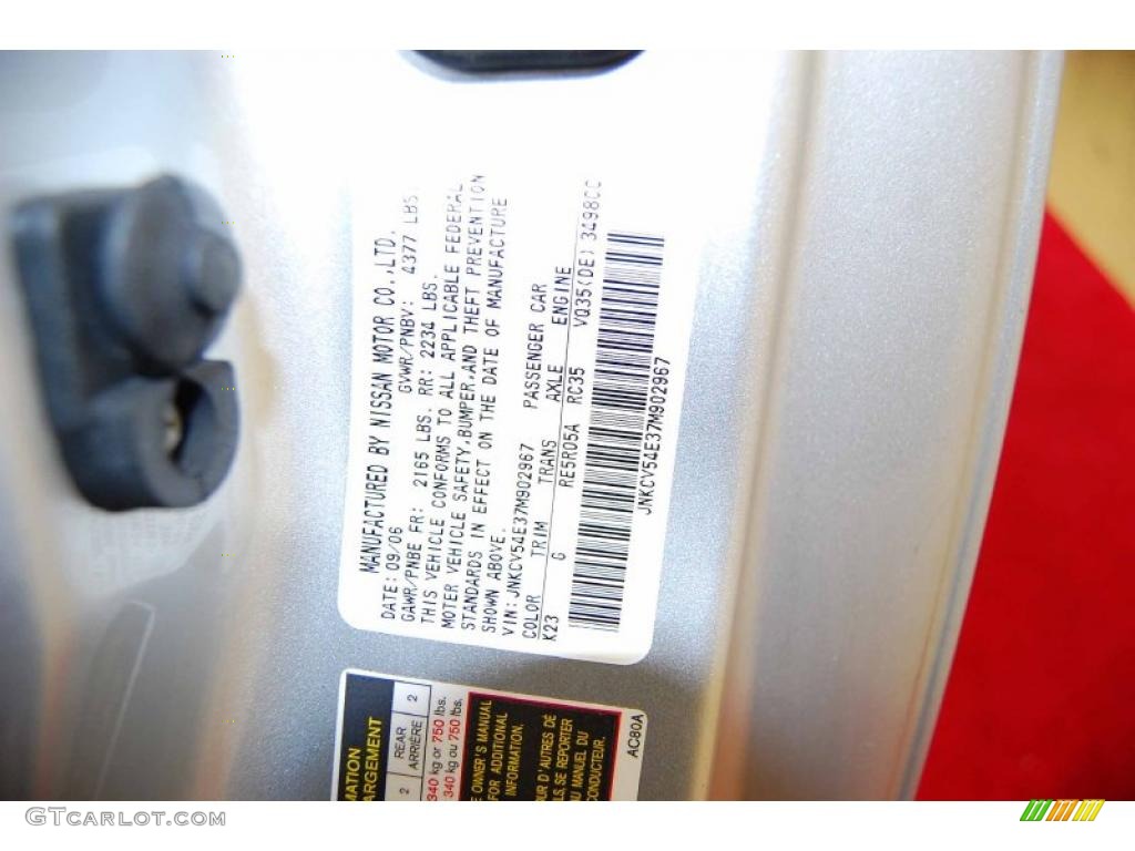 2007 G Color Code K23 for Liquid Platinum Metallic Photo #41950228