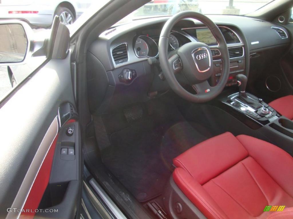 Black/Magma Red Silk Nappa Leather Interior 2011 Audi S5 4.2 FSI quattro Coupe Photo #41952540