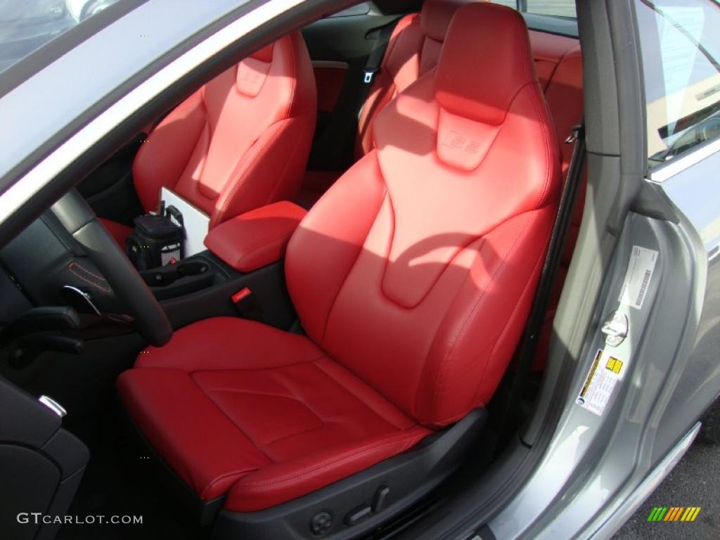 Black/Magma Red Silk Nappa Leather Interior 2011 Audi S5 4.2 FSI quattro Coupe Photo #41952612