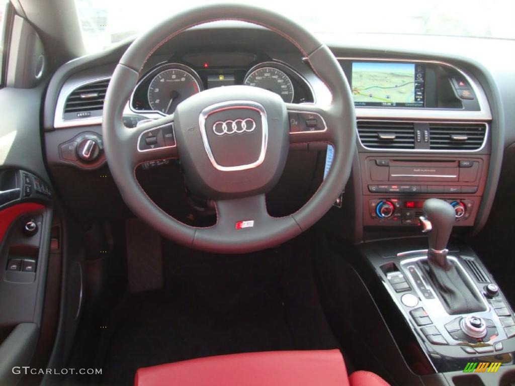 2011 Audi S5 4.2 FSI quattro Coupe Black/Magma Red Silk Nappa Leather Dashboard Photo #41952840