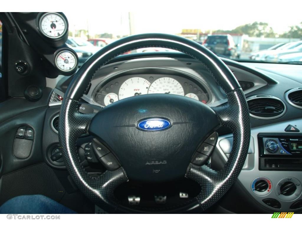 2002 Ford Focus SVT Coupe Black/Red Steering Wheel Photo #41955264