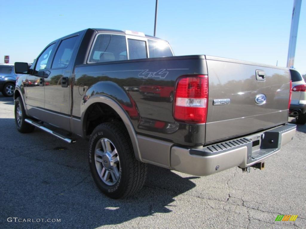 2005 F150 Lariat SuperCrew 4x4 - Dark Stone Metallic / Tan photo #5