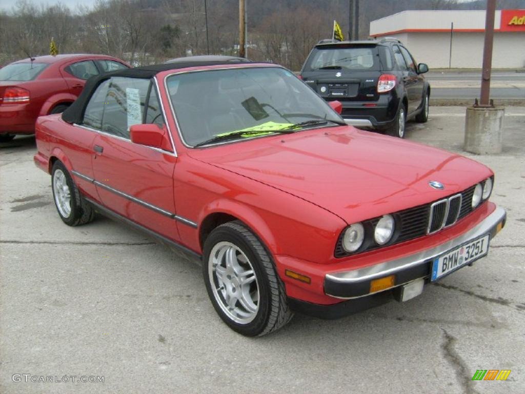 Bright Red 1989 BMW 3 Series 325i Convertible Exterior Photo #41965368