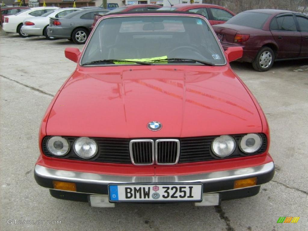 Bright Red 1989 BMW 3 Series 325i Convertible Exterior Photo #41965404