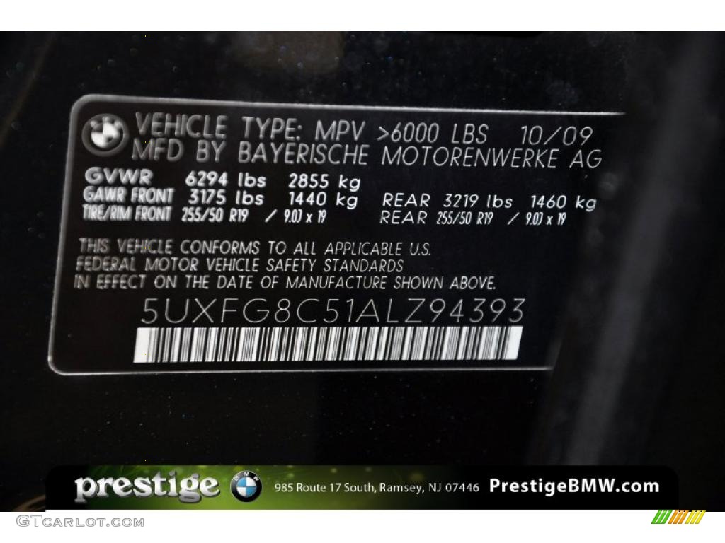 2010 X6 xDrive50i - Jet Black / Black photo #10