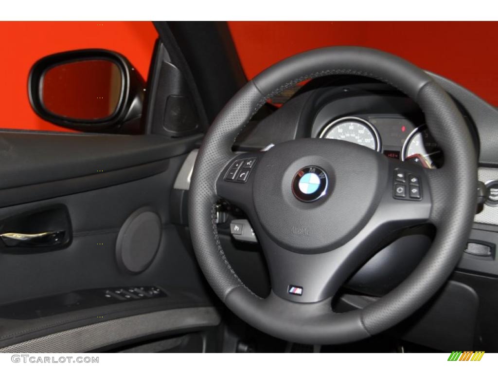 2011 BMW 3 Series 335is Convertible Black Steering Wheel Photo #41965716