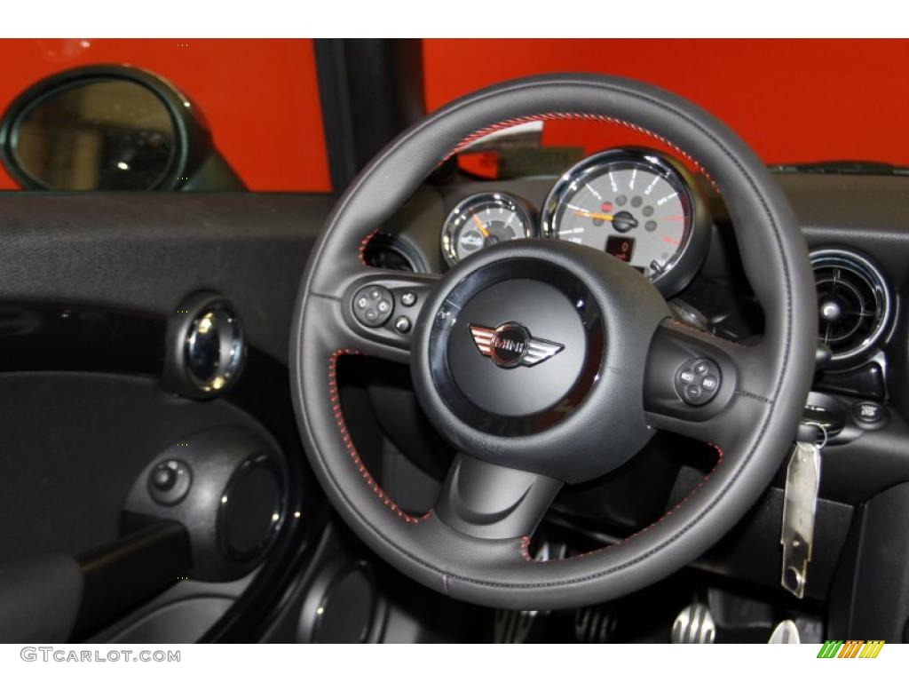 2011 Mini Cooper John Cooper Works Convertible Carbon Black Steering Wheel Photo #41969497