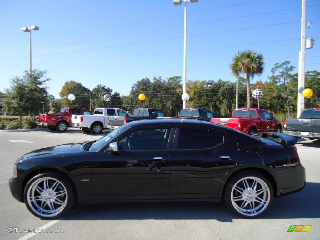 2008 Charger R/T - Brilliant Black Crystal Pearl / Dark Slate Gray photo #2
