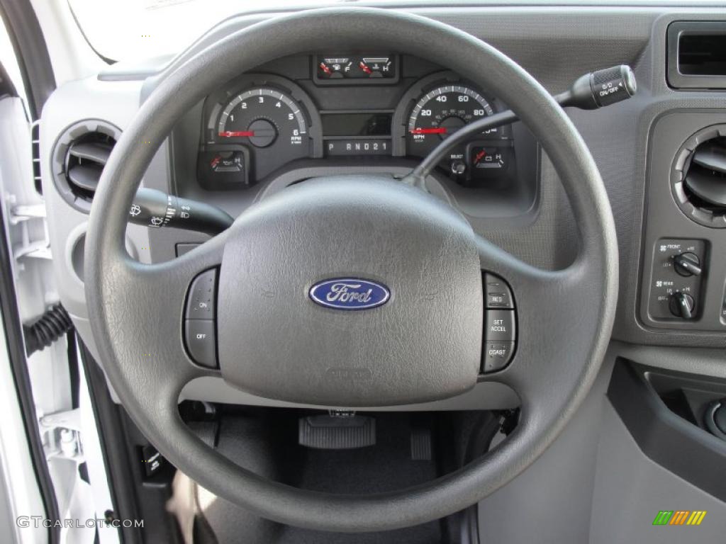 2011 Ford E Series Van E350 XL Extended Passenger Medium Flint Steering Wheel Photo #41977919