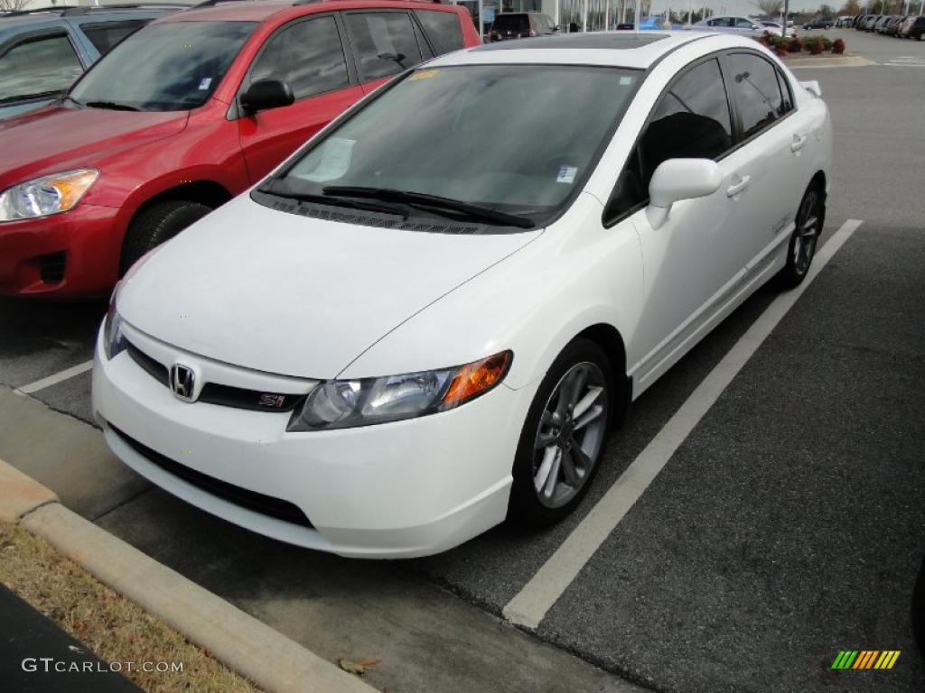 2008 Civic Si Sedan - Taffeta White / Black photo #2
