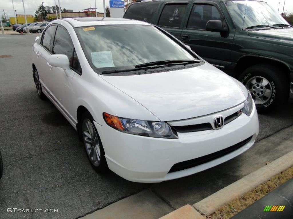2008 Civic Si Sedan - Taffeta White / Black photo #3