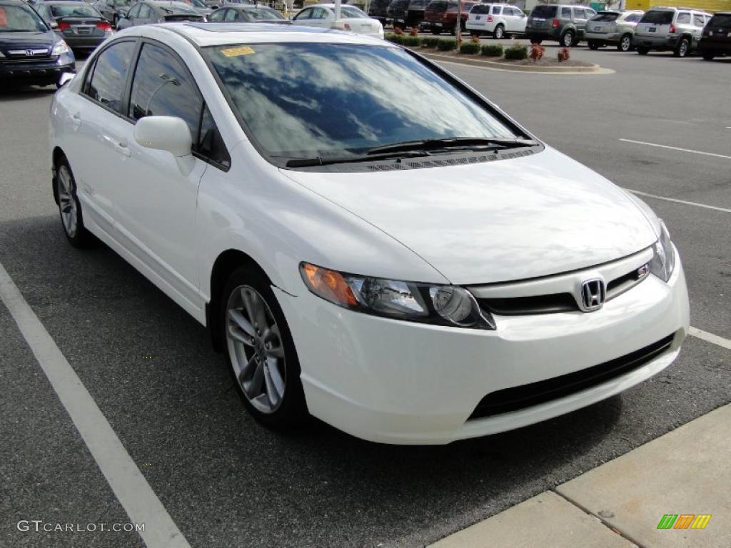 2008 Civic Si Sedan - Taffeta White / Black photo #4