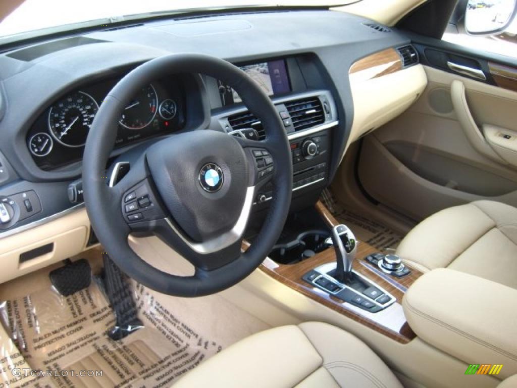 Sand Beige Nevada Leather Interior 2011 BMW X3 xDrive 35i Photo #41980459