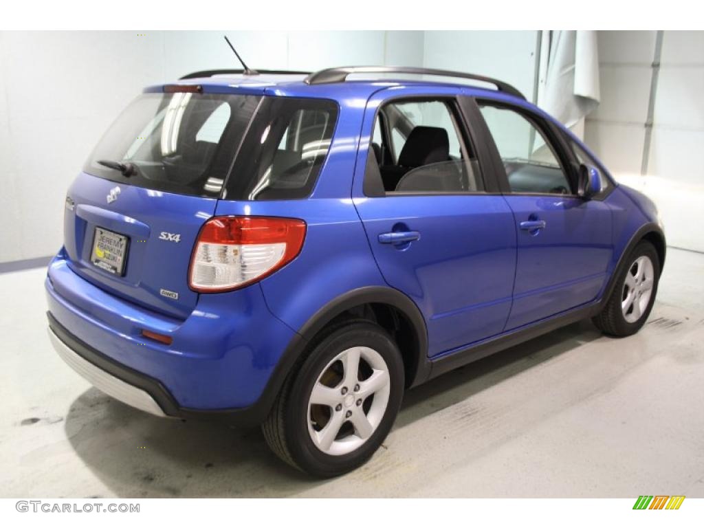 2007 SX4 AWD - Techno Blue Metallic / Black photo #6