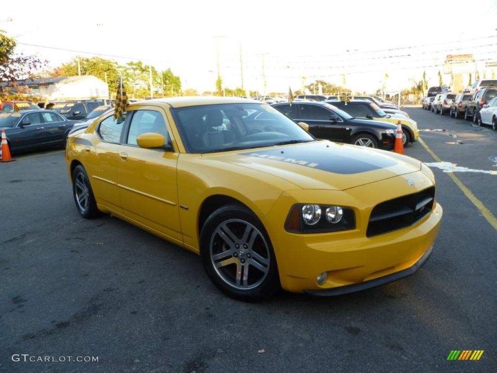 2006 Charger R/T Daytona - Top Banana Yellow / Dark Slate Gray/Light Graystone photo #1