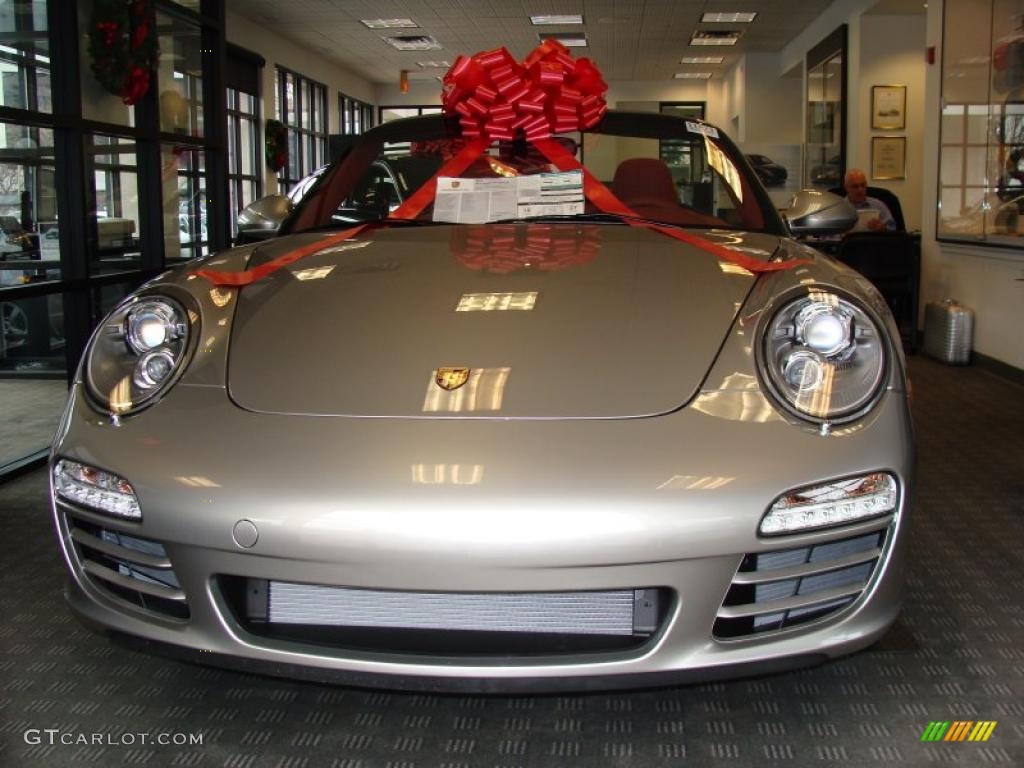 2011 911 Carrera 4S Cabriolet - Platinum Silver Metallic / Carrera Red photo #2