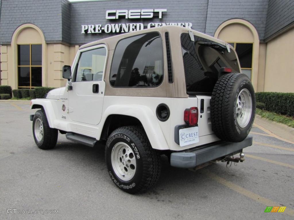 1999 Wrangler Sahara 4x4 - Stone White / Camel/Dark Green photo #5
