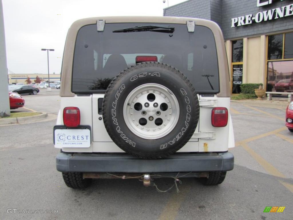 1999 Wrangler Sahara 4x4 - Stone White / Camel/Dark Green photo #6