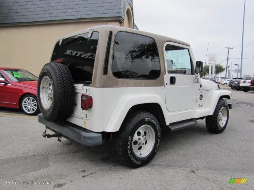 1999 Wrangler Sahara 4x4 - Stone White / Camel/Dark Green photo #7